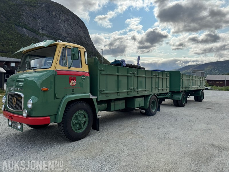 1966 Scania LBS 76 komplett sett med bil og henger selges fra bilmuseum. - شاحنات مسطحة: صورة 1 1966 Scania LBS 76 komplett sett med bil og henger selges fra bilmuseum. - شاحنات مسطحة: صورة 1