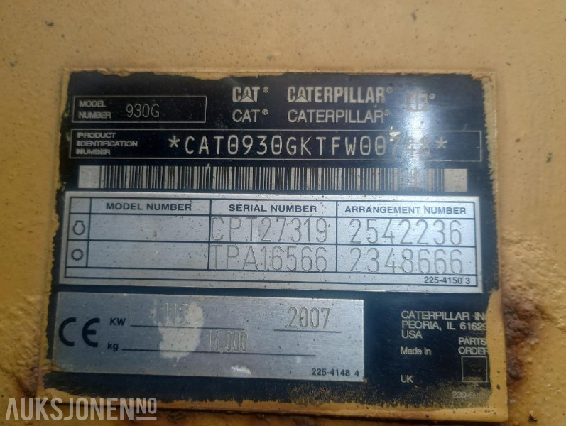 2007 Cat 950 G HJULLASTER - 6237 Timer - اللودر بعجل: صورة 2 2007 Cat 950 G HJULLASTER - 6237 Timer - اللودر بعجل: صورة 2