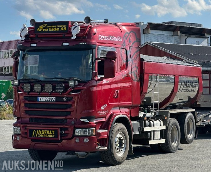 2013 Scania R500 tippbil med asfaltbalje og tippkasse - Brøyterigget - Euro 5 - شاحنة قلاب: صورة 1 2013 Scania R500 tippbil med asfaltbalje og tippkasse - Brøyterigget - Euro 5 - شاحنة قلاب: صورة 1