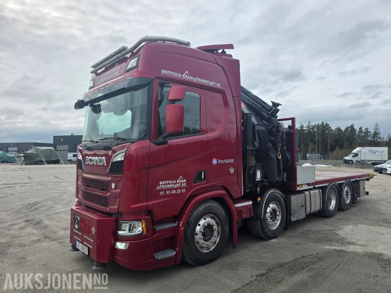 2019 Scania R580 8X2 Euro 6 kranbil Topp utstyrt  servicehistorikk  HIAB-kran 858, 80 Tm  Nylig EU - شاحنة كرين: صورة 2 2019 Scania R580 8X2 Euro 6 kranbil Topp utstyrt  servicehistorikk  HIAB-kran 858, 80 Tm  Nylig EU - شاحنة كرين: صورة 2