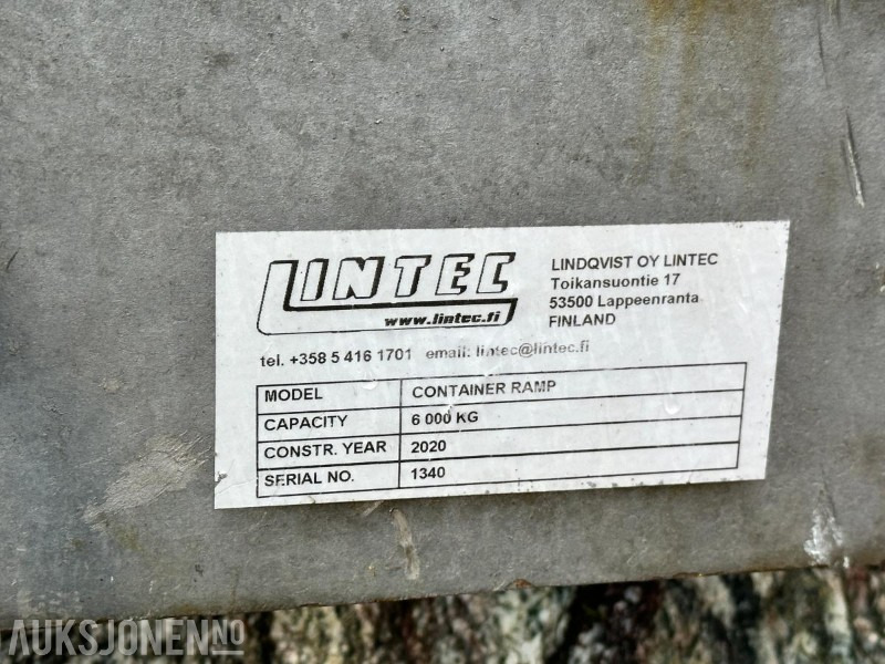 2020 Lintec container-rampe, kap 6000 kg - معدات البناء: صورة 5 2020 Lintec container-rampe, kap 6000 kg - معدات البناء: صورة 5