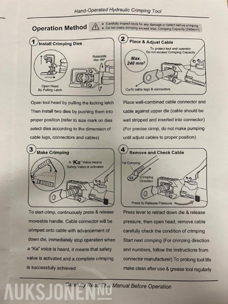 Hydraulisk Presstang for C-Press og kabelsko- Ny/Ubrukt - ملحق - آلات البناء: صورة 4 Hydraulisk Presstang for C-Press og kabelsko- Ny/Ubrukt - ملحق - آلات البناء: صورة 4
