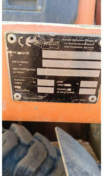 Doosan DX140W-3 *coming soon* - حفارة دولاب: صورة 2 Doosan DX140W-3 *coming soon* - حفارة دولاب: صورة 2