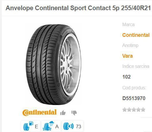 Anvelope Continental NOI ContisportContact 255 / 40 ZR 21 - إطارات - سيارة: صورة 5 Anvelope Continental NOI ContisportContact 255 / 40 ZR 21 - إطارات - سيارة: صورة 5