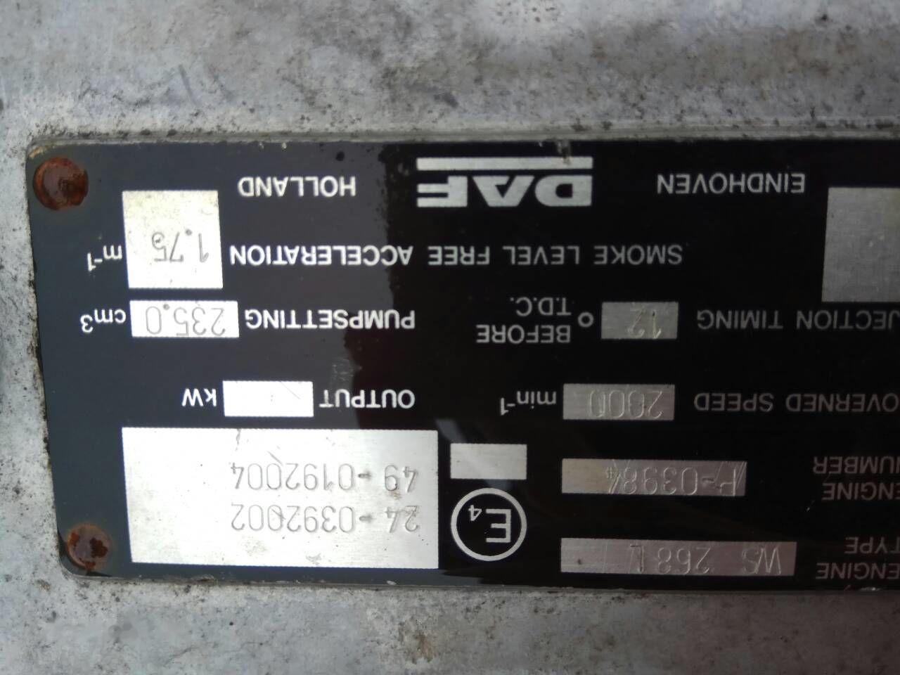 DAF ATI WS268 DAF ATI DAF 85 95 - محرك - شاحنة: صورة 3 DAF ATI WS268 DAF ATI DAF 85 95 - محرك - شاحنة: صورة 3