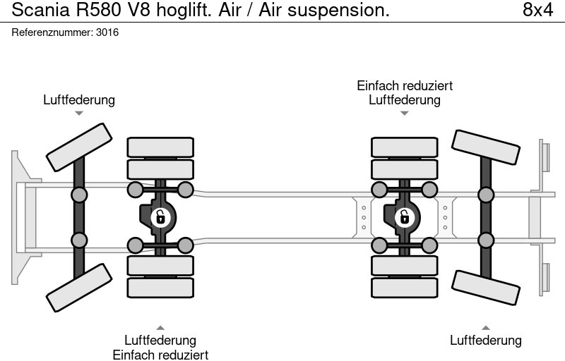 شاحنة ذات خطاف Scania R580 V8 hoglift. Air / Air suspension.: صورة 16