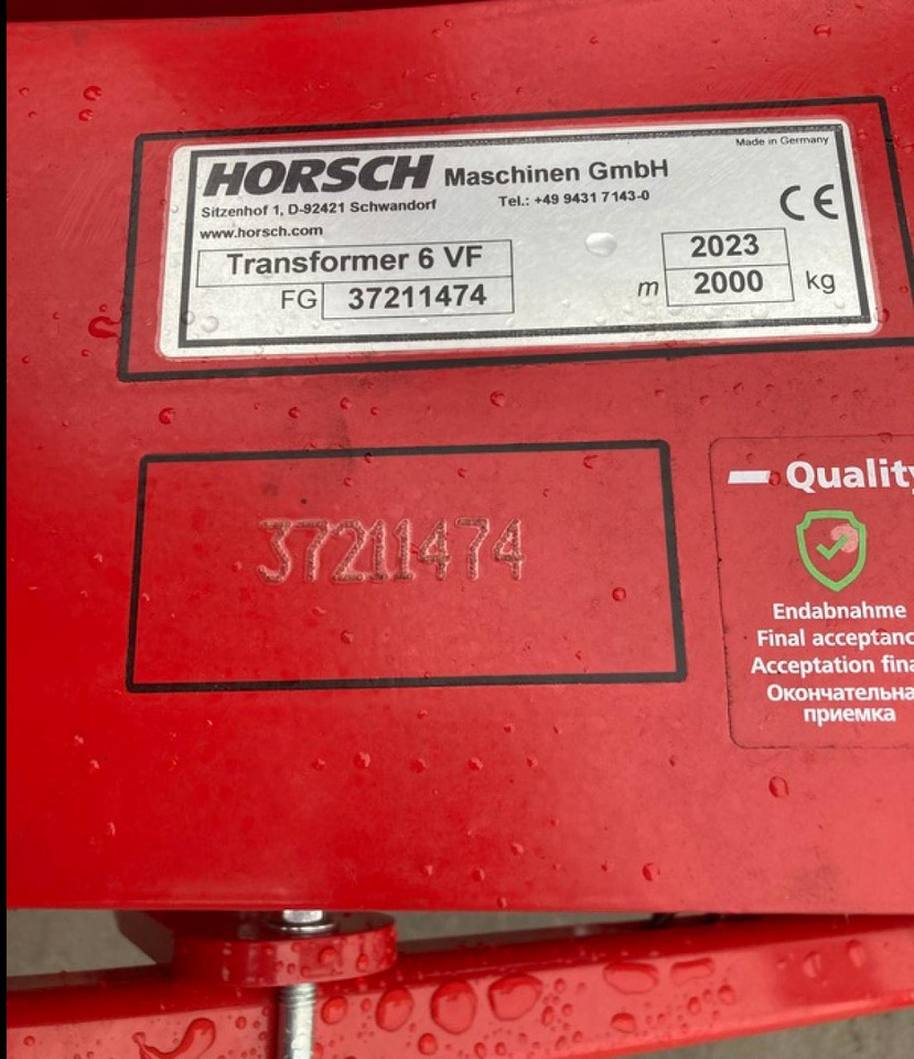 Horsch TRANSFORMER 6 VF - معدات حرث التربة: صورة 4 Horsch TRANSFORMER 6 VF - معدات حرث التربة: صورة 4