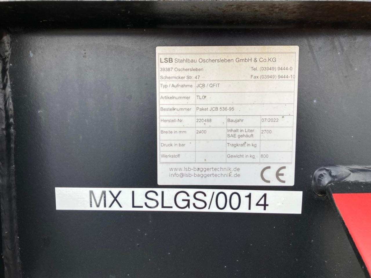 JCB LSB LEICHTGUTSCHAUFEL JCB Q-FIT - بكت: صورة 2 JCB LSB LEICHTGUTSCHAUFEL JCB Q-FIT - بكت: صورة 2