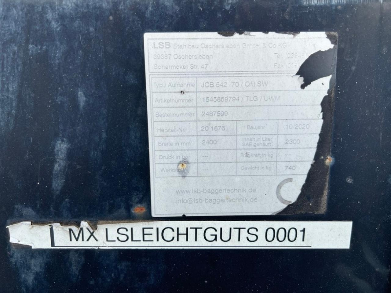 JCB LSB LEICHTGUTSCHAUFEL JCB Q-FIT - بكت: صورة 4 JCB LSB LEICHTGUTSCHAUFEL JCB Q-FIT - بكت: صورة 4