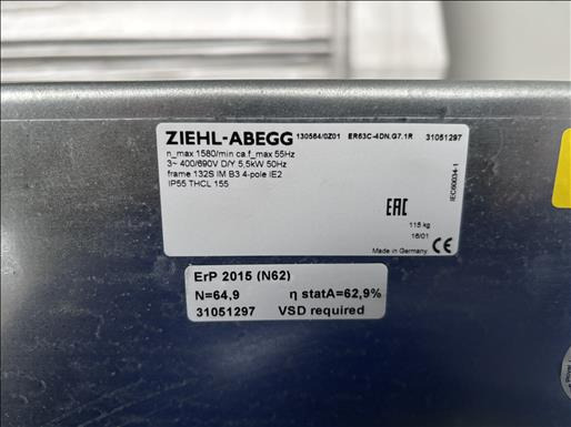 Ziehl Abegg ER63C4DN Centrifugal fan - آلة الغذاء: صورة 5 Ziehl Abegg ER63C4DN Centrifugal fan - آلة الغذاء: صورة 5