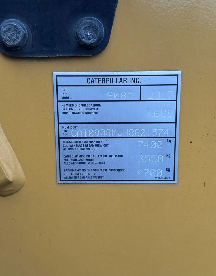 اللودر بعجل Caterpillar CAT 908M / SPROWADZONA / ŁYŻKA SZCZĘKA + WIDŁY / / 2017R / W ORGINALE / Z NIEMIEC / 1 WŁAŚCICIEL/: صورة 16