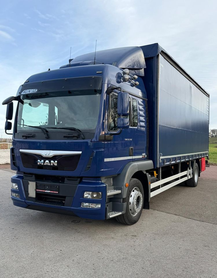 MAN TGM 18.340 / FIRANKA / SPROWADZONY / 9100 ŁADOWNOŚĆ / 18 PALET / E6 / WINDA / - شاحنة ستارة: صورة 2 MAN TGM 18.340 / FIRANKA / SPROWADZONY / 9100 ŁADOWNOŚĆ / 18 PALET / E6 / WINDA / - شاحنة ستارة: صورة 2