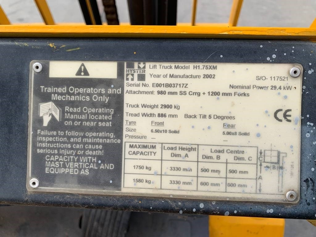 Hyster H 1.75 XM - رافعة شوكية تعمل بالغاز: صورة 3 Hyster H 1.75 XM - رافعة شوكية تعمل بالغاز: صورة 3