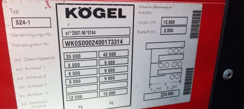 Kögel 3-Achser Tautliener - نصف مقطورة ستارة: صورة 5 Kögel 3-Achser Tautliener - نصف مقطورة ستارة: صورة 5