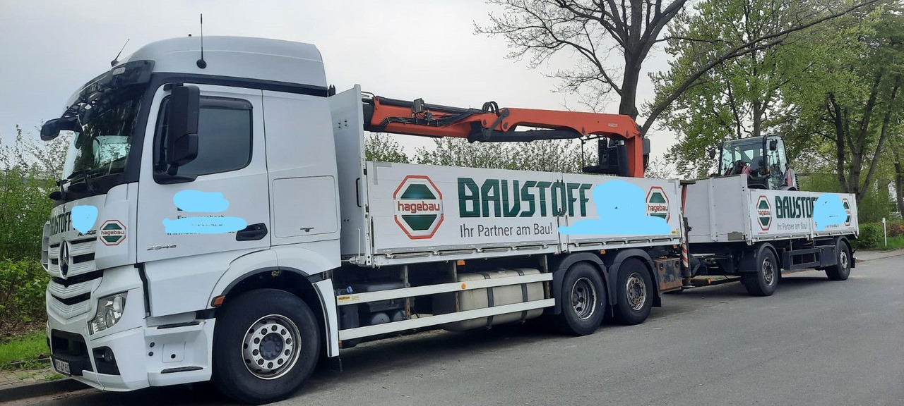 Mercedes-Benz 2545 Actros Pritsche Kran Palfinger PK21001 - شاحنات مسطحة, شاحنة كرين: صورة 1 Mercedes-Benz 2545 Actros Pritsche Kran Palfinger PK21001 - شاحنات مسطحة, شاحنة كرين: صورة 1
