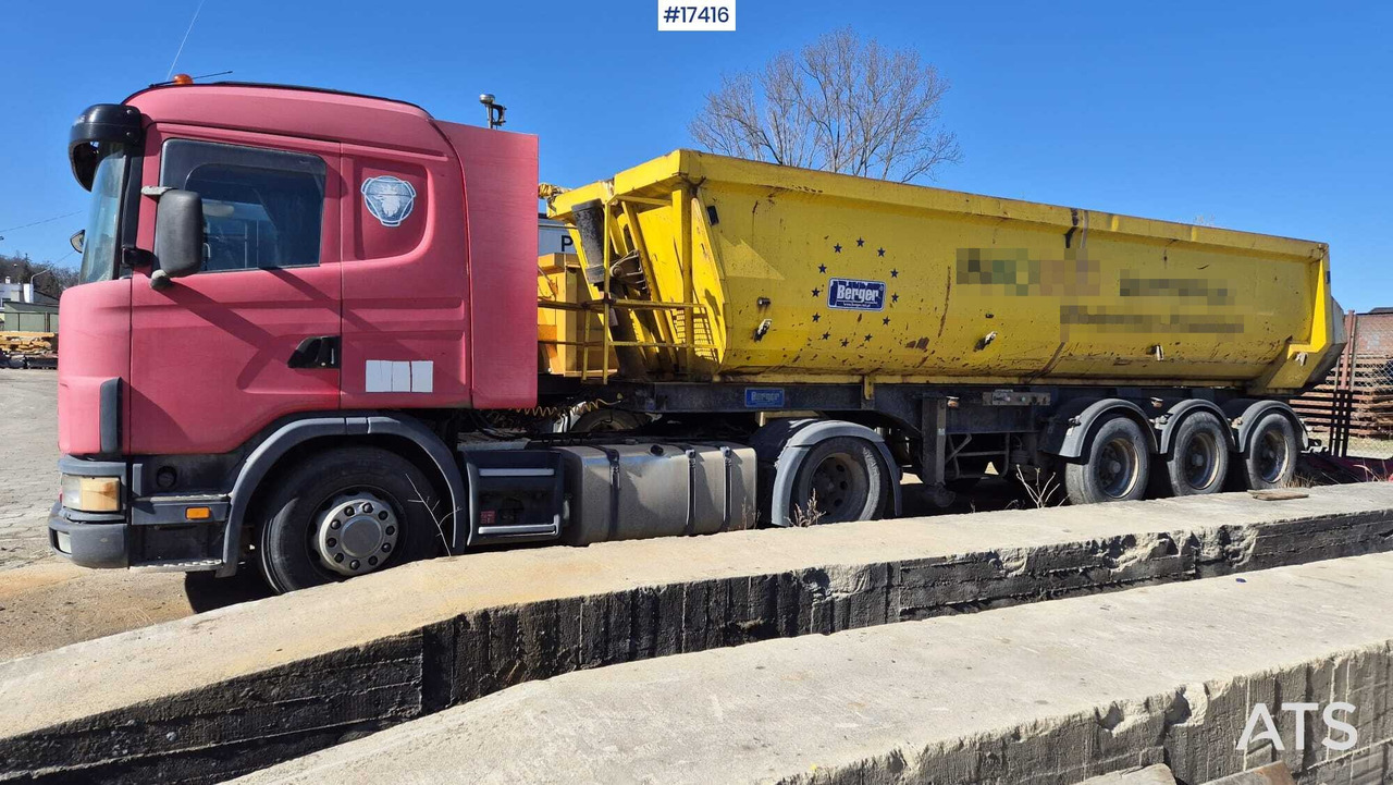 Tractor SCANIA 124L 420KM (2003) + BERGER tipper semi-trailer (2007) - وحدة جر, قلابة نصف مقطورة نصف مقطورة قلابة: صورة 1 Tractor SCANIA 124L 420KM (2003) + BERGER tipper semi-trailer (2007) - وحدة جر, قلابة نصف مقطورة نصف مقطورة قلابة: صورة 1