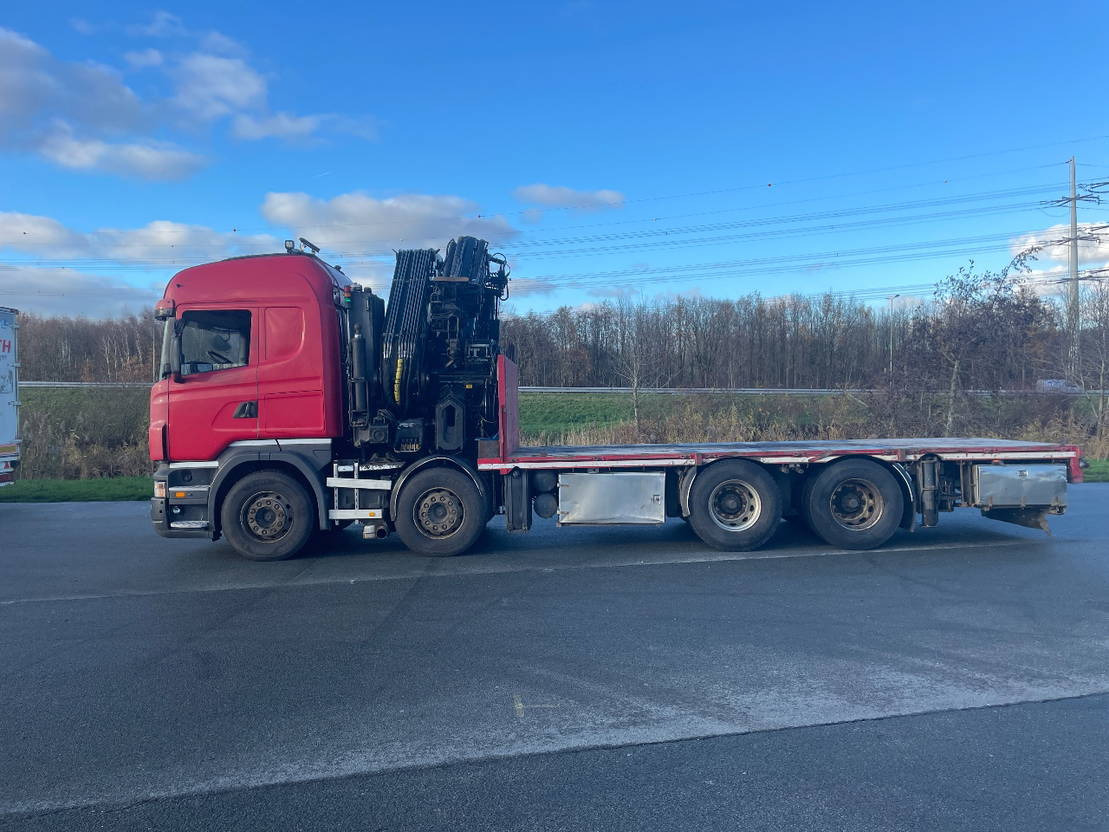 Scania R500 V8 R500 with hiab 800 with jib and winch - شاحنة كرين, شاحنات مسطحة: صورة 4 Scania R500 V8 R500 with hiab 800 with jib and winch - شاحنة كرين, شاحنات مسطحة: صورة 4