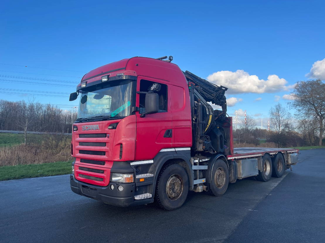 Scania R500 V8 R500 with hiab 800 with jib and winch - شاحنة كرين, شاحنات مسطحة: صورة 2 Scania R500 V8 R500 with hiab 800 with jib and winch - شاحنة كرين, شاحنات مسطحة: صورة 2