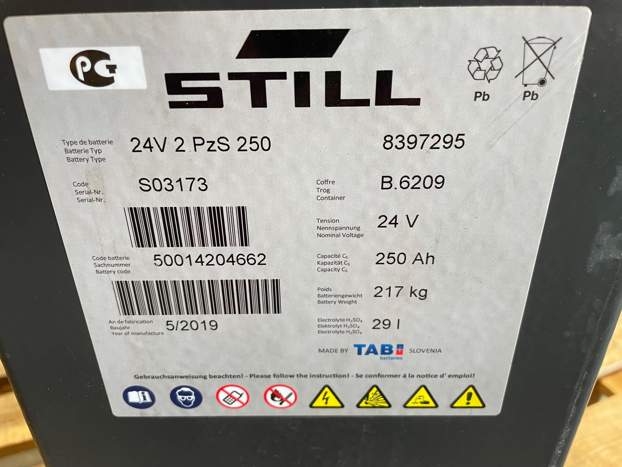 24 Volt I 2PzS 250 - بطارية - معدات المناولة: صورة 2 24 Volt I 2PzS 250 - بطارية - معدات المناولة: صورة 2