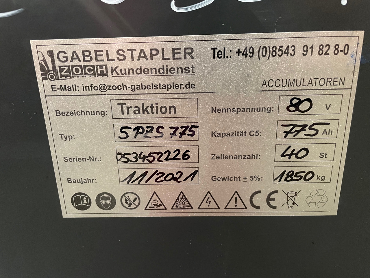 80 Volt I 5 PZS 775 - بطارية - رافعة شوكية: صورة 2 80 Volt I 5 PZS 775 - بطارية - رافعة شوكية: صورة 2