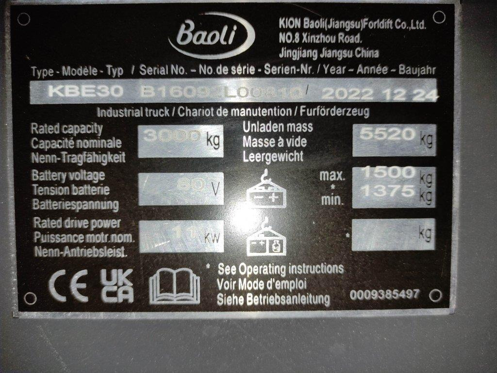 رافعة شوكية كهربائية Baoli KBE30: صورة 6 رافعة شوكية كهربائية Baoli KBE30: صورة 6