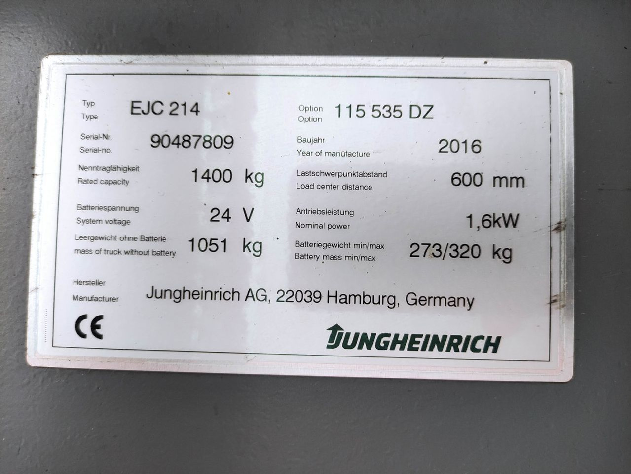 Jungheinrich EJC 214 - آلة التكديس: صورة 5 Jungheinrich EJC 214 - آلة التكديس: صورة 5