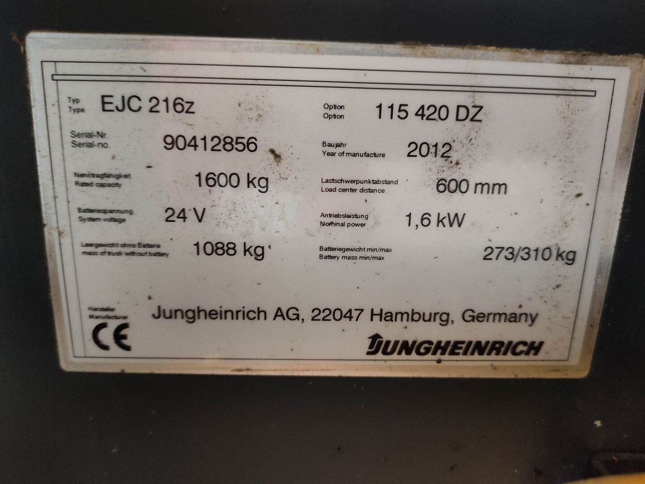 Jungheinrich EJC216Z - آلة التكديس: صورة 5 Jungheinrich EJC216Z - آلة التكديس: صورة 5