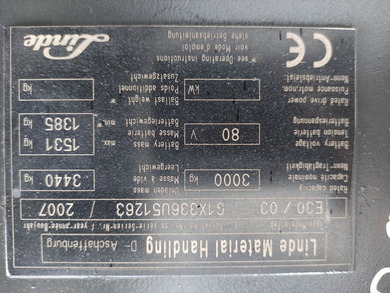 رافعة شوكية كهربائية Linde E30-336-03 (LACK NEU): صورة 6 رافعة شوكية كهربائية Linde E30-336-03 (LACK NEU): صورة 6