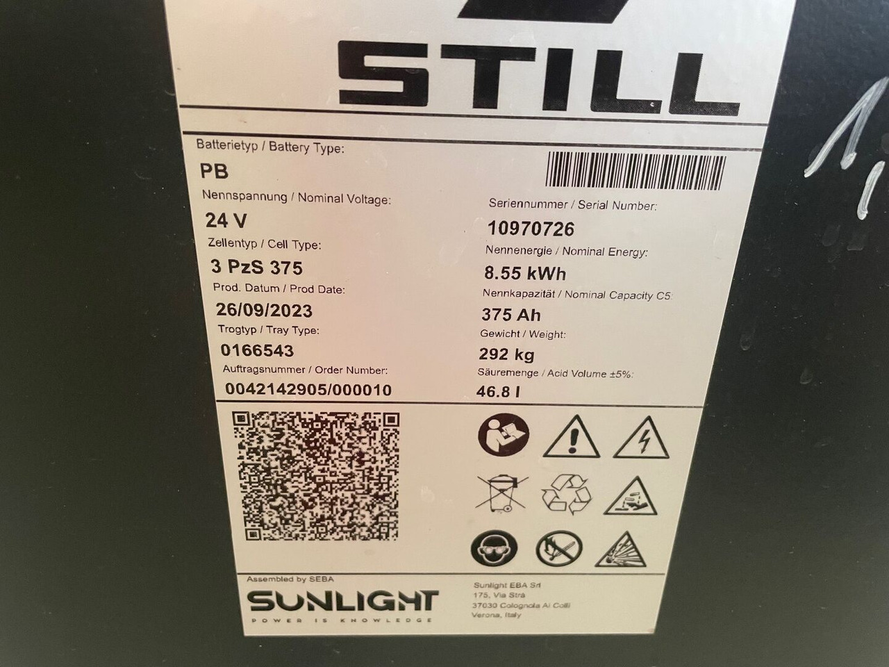 Sunlight I 24 Volt I 3 PzS 375 - بطارية - معدات المناولة: صورة 2 Sunlight I 24 Volt I 3 PzS 375 - بطارية - معدات المناولة: صورة 2