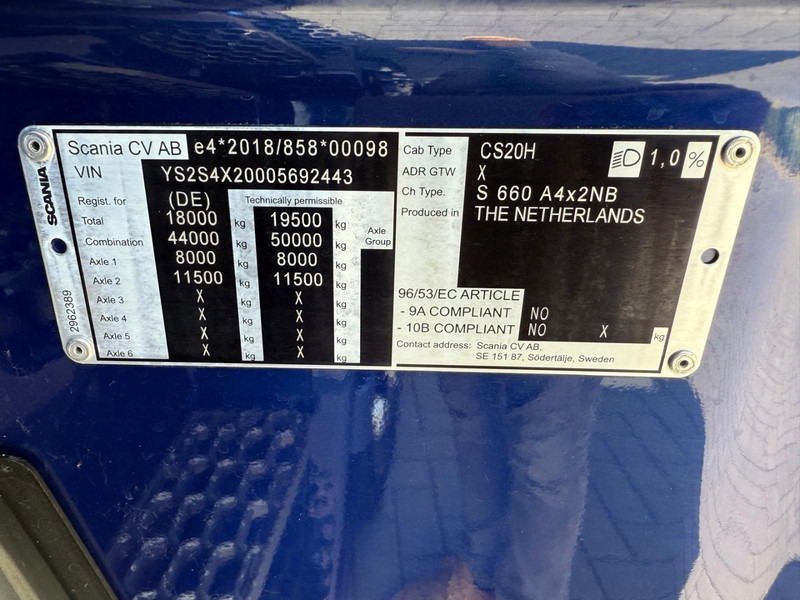 وحدة جر Scania S660 FULL AIR, ALCOA, LEATHER, HYDRAULIC, LIKE NEW.: صورة 14
