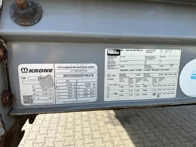 نصف مقطورة ستارة Krone SD Schuifzeil -Dak / SAF-Disc / Huckepack: صورة 7