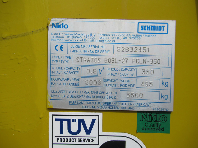 مفرشة الرمل/ الملح NIDO STRATOS B08L-27 PCLN-350 0,8M3 + 350L ROTO-power Hook Haak Salzstreuer Saltspreader: صورة 13