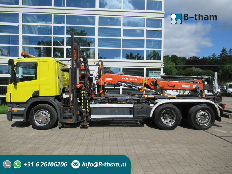 Scania P 340 B 6x2*4 VDL Haak - Kraan ATLAS 206.3E - شاحنة ذات خطاف, شاحنة كرين: صورة 1 Scania P 340 B 6x2*4 VDL Haak - Kraan ATLAS 206.3E - شاحنة ذات خطاف, شاحنة كرين: صورة 1