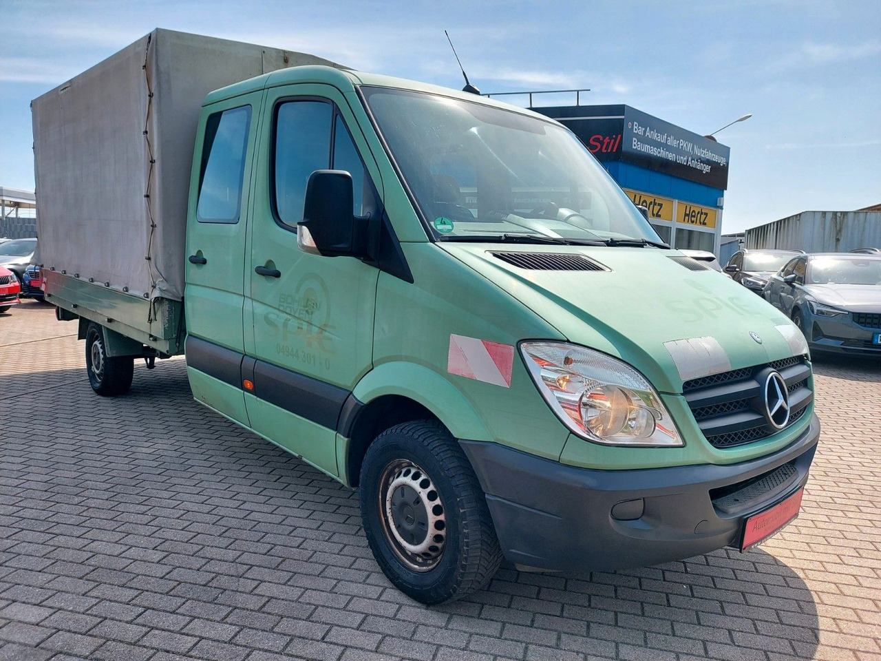 Mercedes-Benz Sprinter II Pritsche/DoKa 313 CDI KLIMA 7 SITZE - شاحنة ستارة جانبية, الشاحنات الصغيرة كابينة مزدوجة: صورة 1 Mercedes-Benz Sprinter II Pritsche/DoKa 313 CDI KLIMA 7 SITZE - شاحنة ستارة جانبية, الشاحنات الصغيرة كابينة مزدوجة: صورة 1
