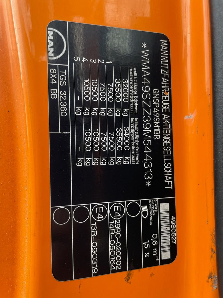 MAN TGS 32.360 8x4 BB Betonmischer/CIFA/SL9/9m3/EU4 MAN TGS 32.360 8x4 BB Betonmischer/CIFA/SL9/9m3/EU4: صورة 15
