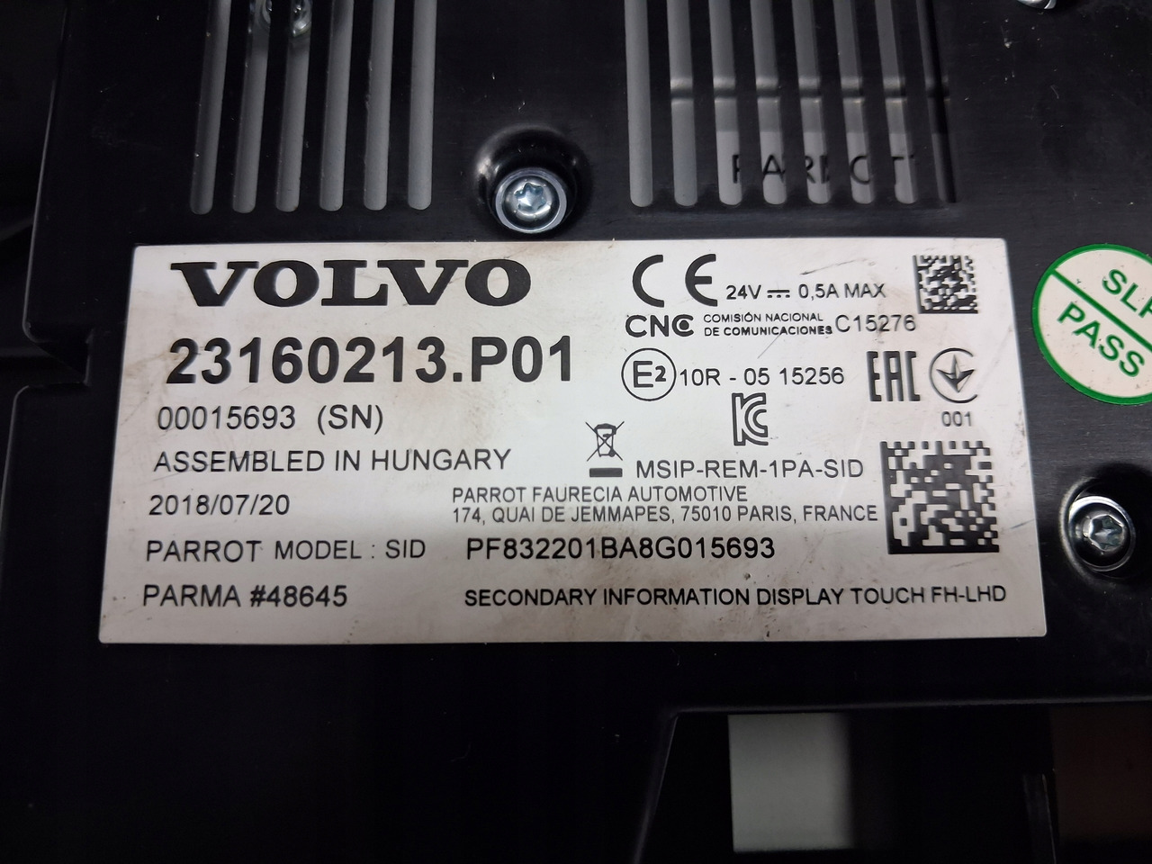 VOLVO WYŚWIETLACZ PANEL RADIA NAWIGACJI VOLVO FH 4 FH 16 EURO 6 23160213 - نظام ملاحة - شاحنة: صورة 4 VOLVO WYŚWIETLACZ PANEL RADIA NAWIGACJI VOLVO FH 4 FH 16 EURO 6 23160213 - نظام ملاحة - شاحنة: صورة 4