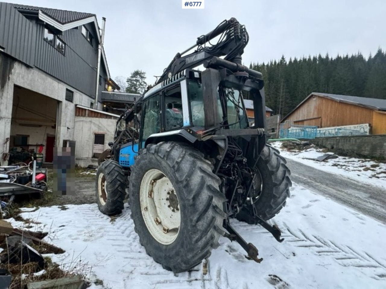جرار 1993 Valmet 8100 with Hiab FMV crane and log trailer: صورة 8
