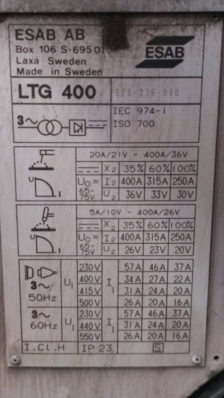 ESAB AB LTG 400 - معدات لحام: صورة 3 ESAB AB LTG 400 - معدات لحام: صورة 3