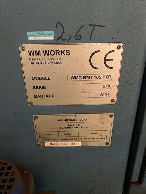 WM WORKS WMG BMT 105 PTP - آلة تصنيع المعادن: صورة 4 WM WORKS WMG BMT 105 PTP - آلة تصنيع المعادن: صورة 4