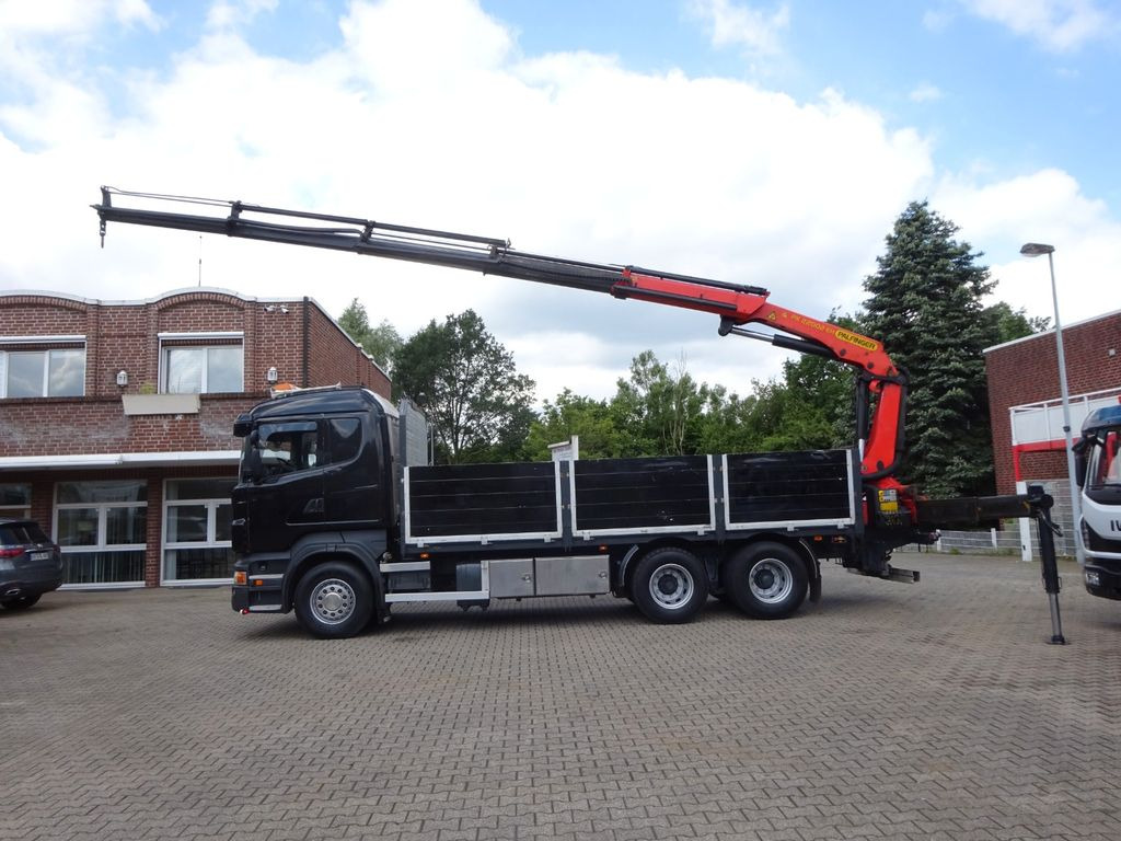 Scania R620 V8 Pritsche + PALFINGER 22002EH Kran Scania R620 V8 Pritsche + PALFINGER 22002EH Kran - شاحنة كرين, شاحنات مسطحة: صورة 1 Scania R620 V8 Pritsche + PALFINGER 22002EH Kran Scania R620 V8 Pritsche + PALFINGER 22002EH Kran - شاحنة كرين, شاحنات مسطحة: صورة 1