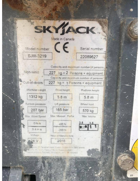 Skyjack SJ 3219 - رافعة هيدروليكية مقصية: صورة 5 Skyjack SJ 3219 - رافعة هيدروليكية مقصية: صورة 5