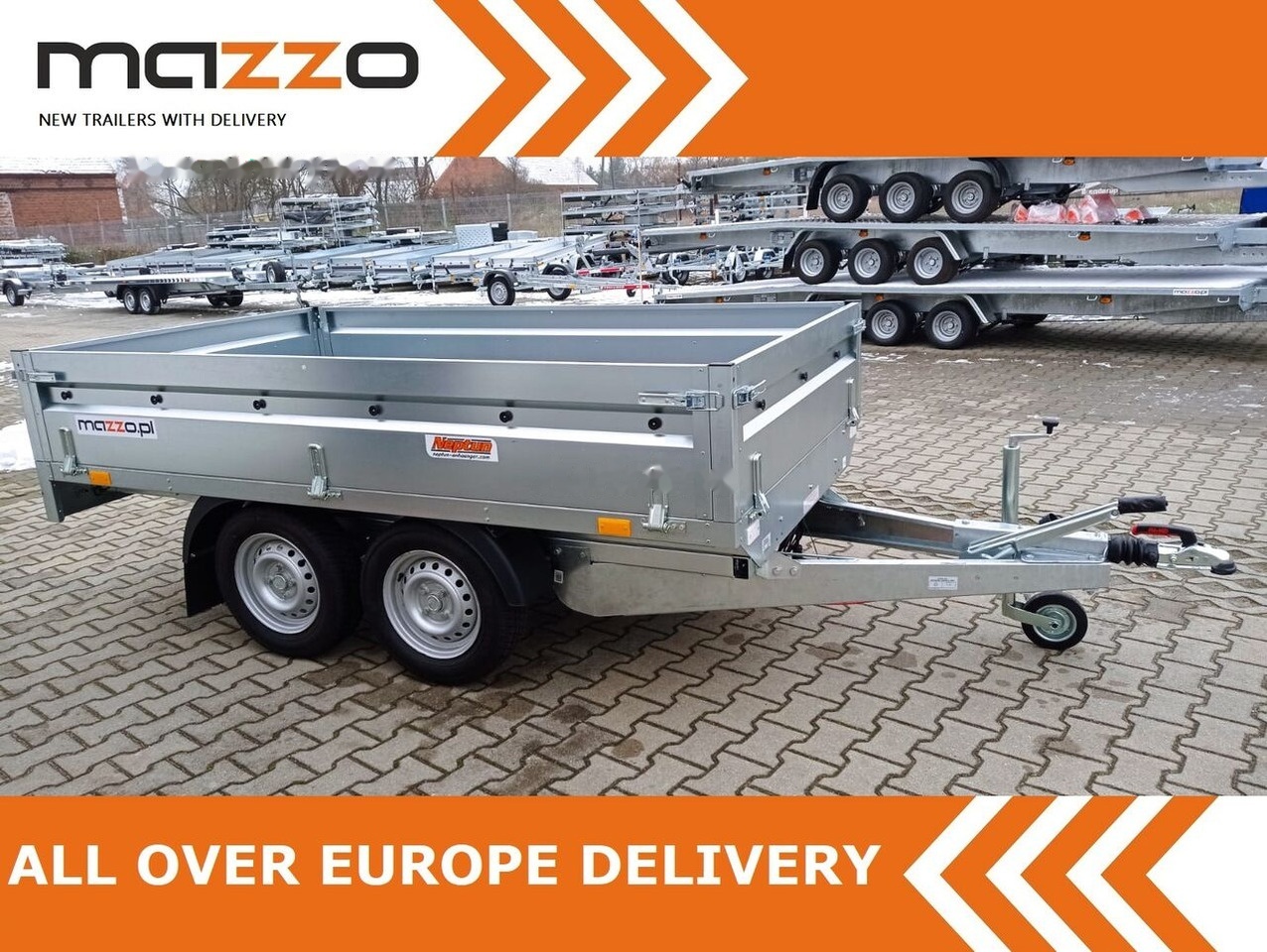 جديدة مقطورات مسطحة Neptun Neptun N13-263 2 kps GN156 NORDICA twin-axle trailer GVW 1300 kg: صورة 1