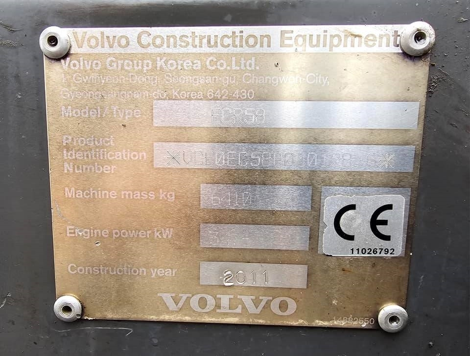 حفارة مُصَّغرة Volvo ECR 58: صورة 44