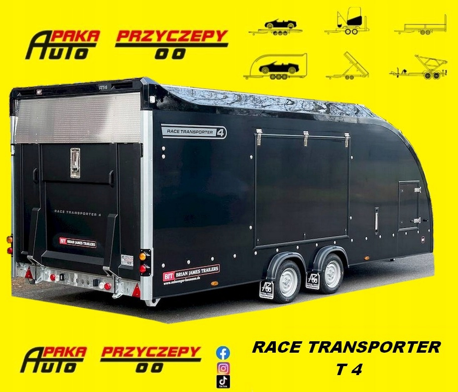 LAWETA ZAMKNIĘTA BJT RACE TRANSPORTER 4 - U NAS KOLOR CZARNY OD RĘKI / BJT RACE TRANSPORTER 4 CLOSED TRAILER - AVAILABLE IN BLACK NOW - مقطورة شحن نقل السيارات: صورة 1 LAWETA ZAMKNIĘTA BJT RACE TRANSPORTER 4 - U NAS KOLOR CZARNY OD RĘKI / BJT RACE TRANSPORTER 4 CLOSED TRAILER - AVAILABLE IN BLACK NOW - مقطورة شحن نقل السيارات: صورة 1