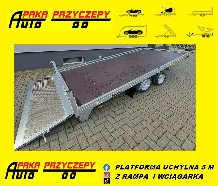 PRZYCZEPA PLATFORMA 508 CM, UCHYŁOWA Z WCIĄGARKĄ, DMC 3500 KG / PLATFORM TRAILER 508 CM, TILTING WITH WINCH, DMC 3500 KG - مقطورات مسطحة: صورة 1 PRZYCZEPA PLATFORMA 508 CM, UCHYŁOWA Z WCIĄGARKĄ, DMC 3500 KG / PLATFORM TRAILER 508 CM, TILTING WITH WINCH, DMC 3500 KG - مقطورات مسطحة: صورة 1