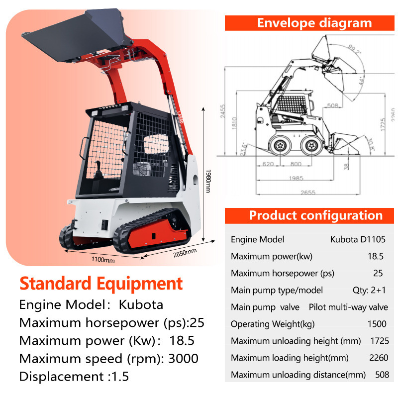 LEZUM LA670 Mini Small Skid Steer Loader Compact Track Diesel Mini Skid Steer Loader For Sale With Small Mini Skid Steer Attachments 4 In 1 Bucket - شيول صغير: صورة 4 LEZUM LA670 Mini Small Skid Steer Loader Compact Track Diesel Mini Skid Steer Loader For Sale With Small Mini Skid Steer Attachments 4 In 1 Bucket - شيول صغير: صورة 4