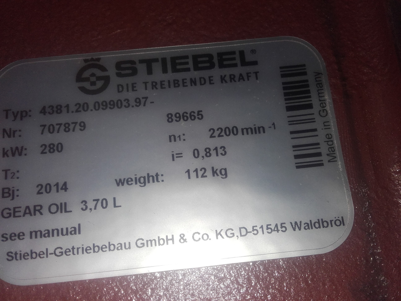Stiebel Getribe 4381.20.09903.97 Stiebel Gearbox - صندوق التروس - معدات الغابات: صورة 2 Stiebel Getribe 4381.20.09903.97 Stiebel Gearbox - صندوق التروس - معدات الغابات: صورة 2