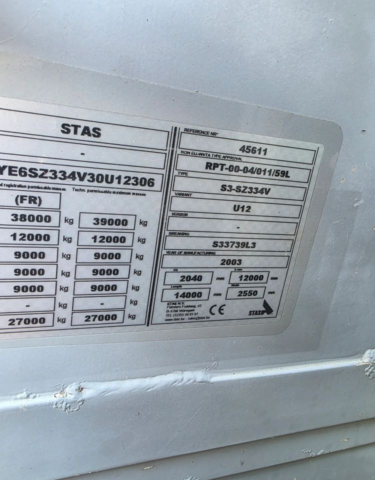 نصف مقطورة مباشرة Stas S3-SZ334V: صورة 14