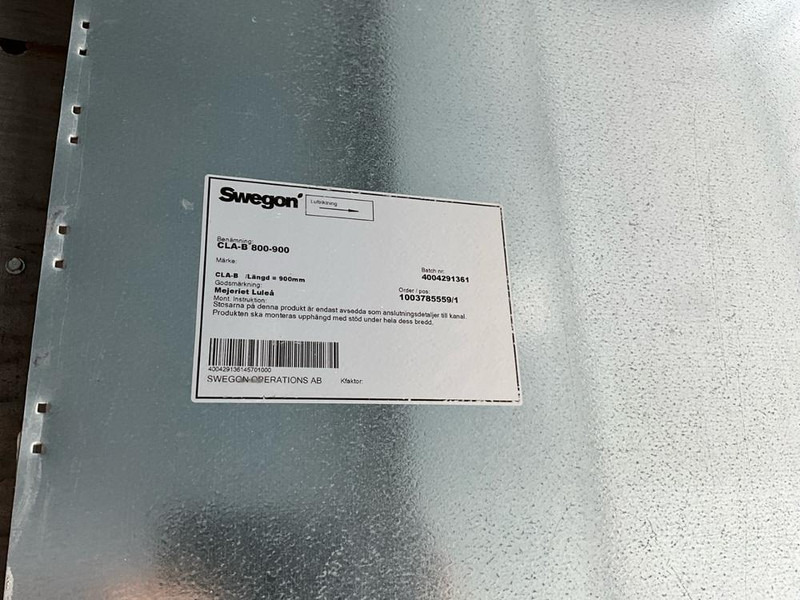 Swegon CLA B 800-900 - سيور ناقلة: صورة 5 Swegon CLA B 800-900 - سيور ناقلة: صورة 5