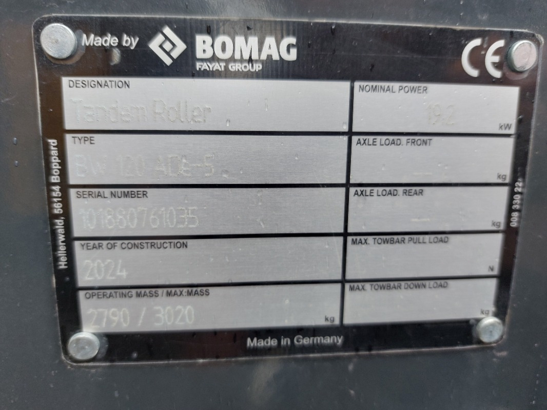 BOMAG DE BW 120 ADe-5 - مدحلة: صورة 1 BOMAG DE BW 120 ADe-5 - مدحلة: صورة 1